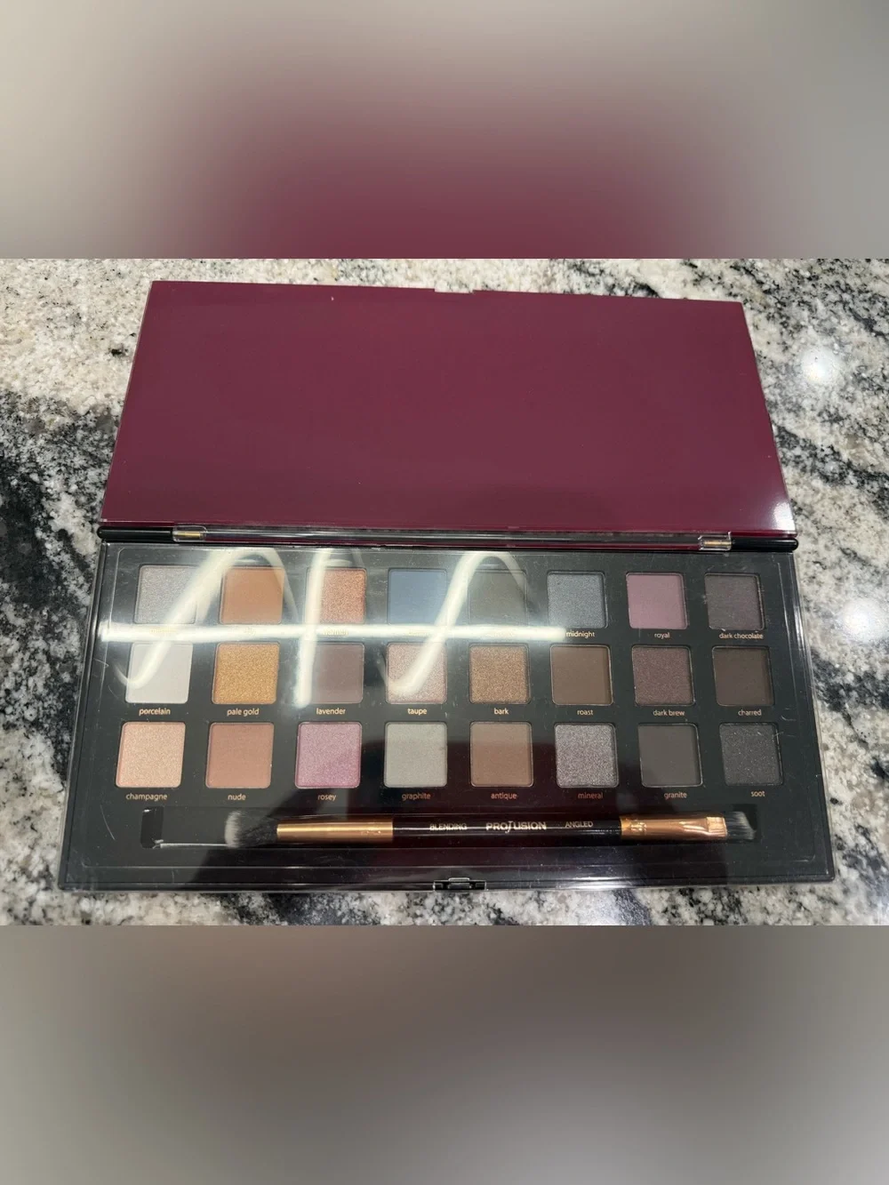 New Profusion Cosmetics Hollywood Script Wall Art in Burgundy with Gold Letterin